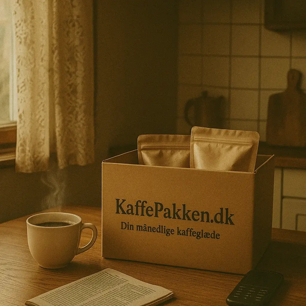 Kaffepakken.dk abonnementsboks med frisk kaffe leveret direkte til din adresse
